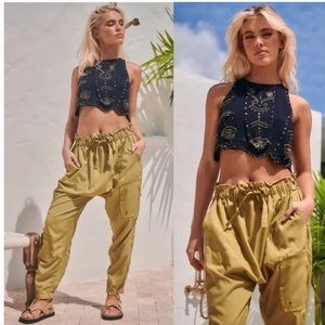 Free People Movement Spring Trekker Pant, sage Khaki, size M